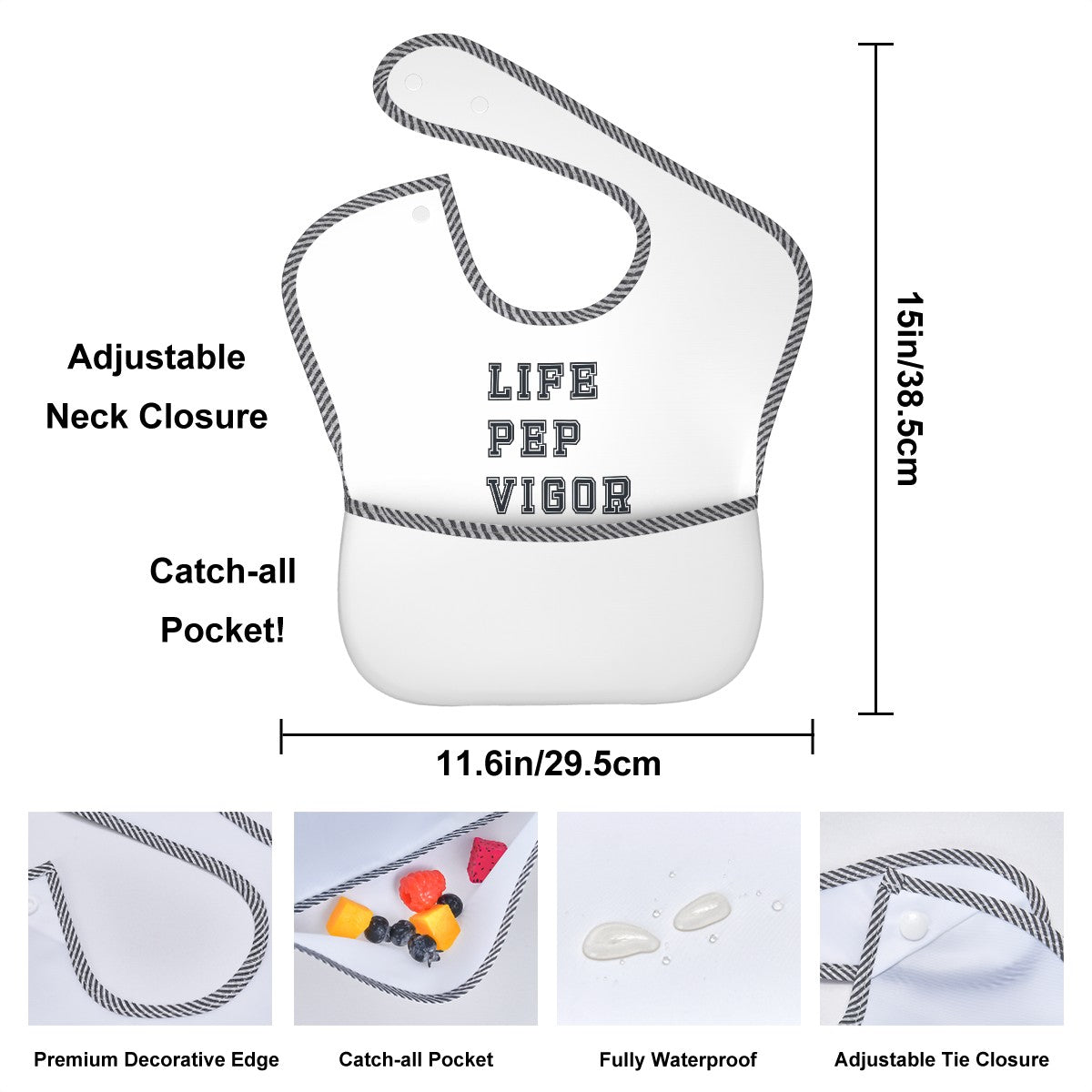 Life.Pep.Vigor. Collegiate Bib